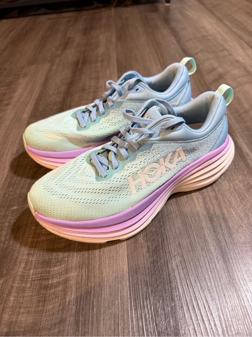 HOKA Bondi 8 Women’s 7.5 Airy Blue Sunlit Ocean Running Shoes